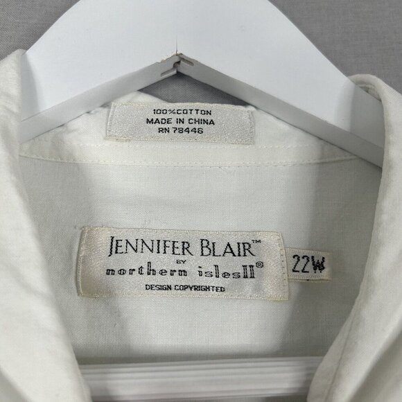 Vintage Jennifer Blair Womens Top 22W White Cow Embroidery Shirt Ranch Country - Picture 3 of 13